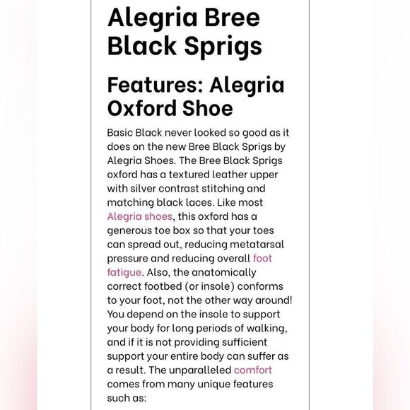 Alegria Bree Black Leather Floral Tooled Lace Up Sprigs Support Oxford Shoes - Picture 3 of 16